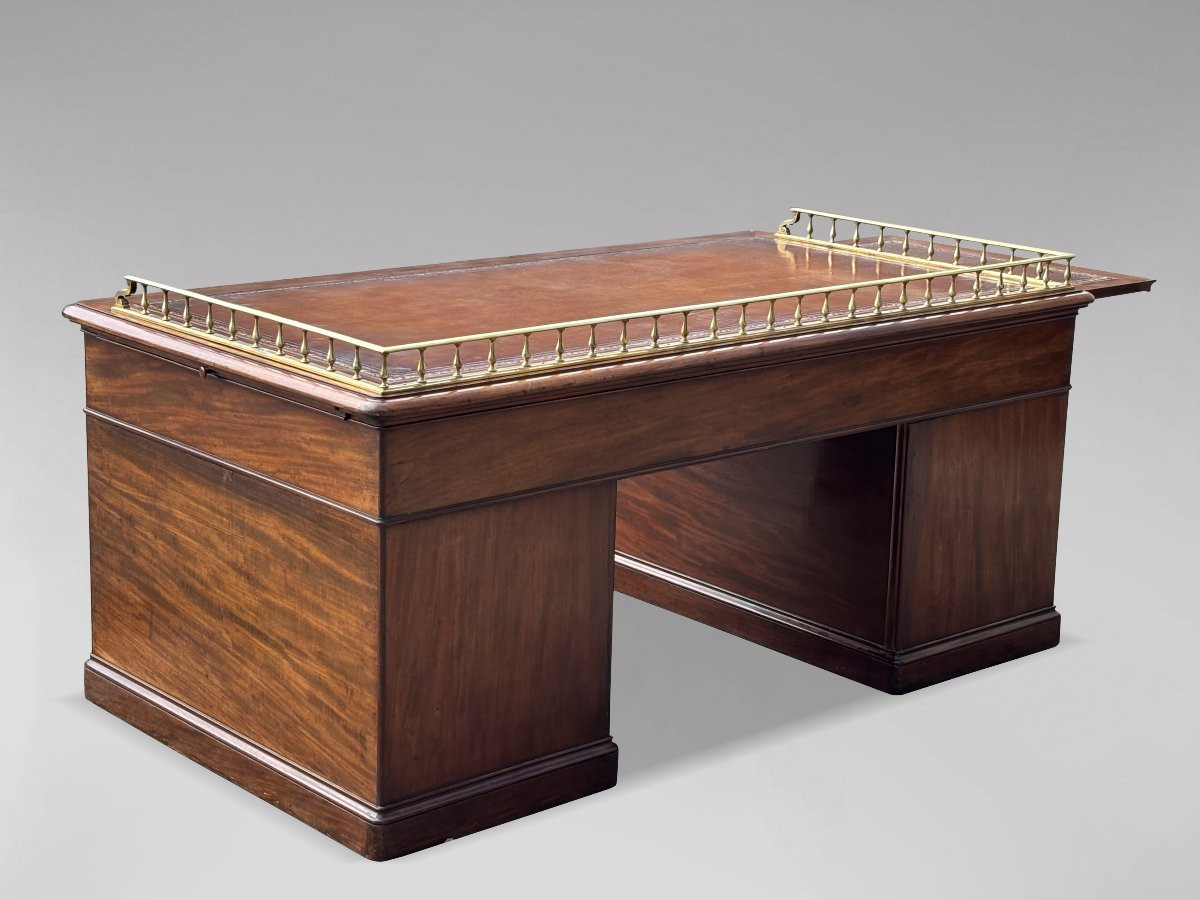 19th Century Victorian Period Mahogany Campaign Desk-photo-8