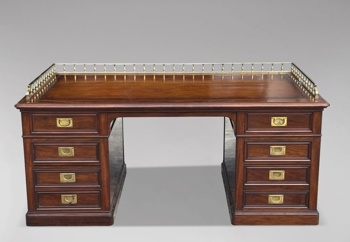 19th Century Victorian Period Mahogany Campaign Desk
