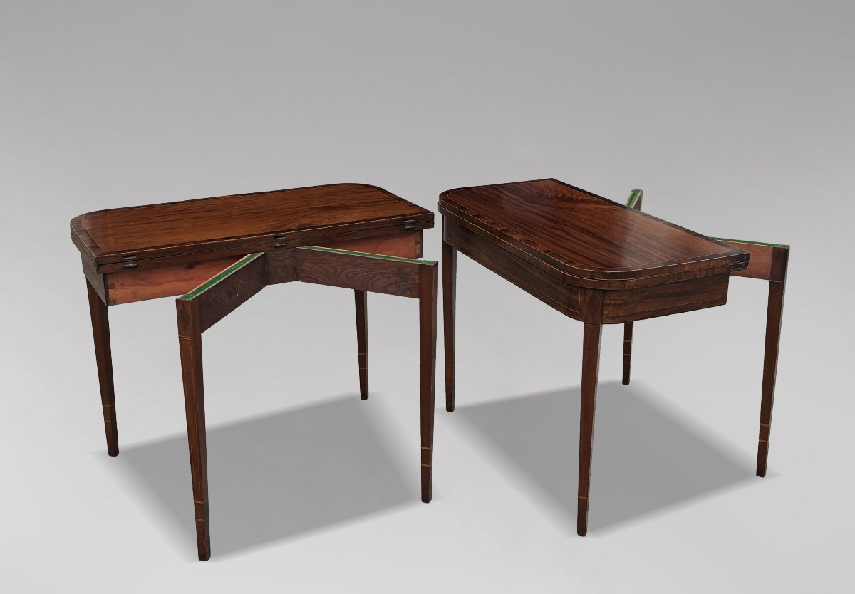 Pair Of 18th Century George III Period Mahogany Folding Console Tables
