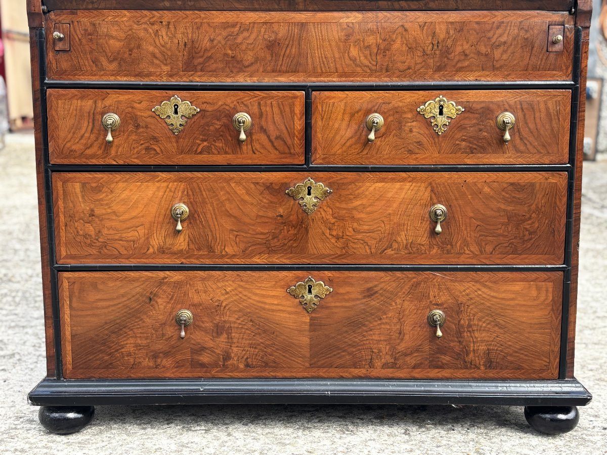 Early 18th Century George I Period Walnut Desk Bookcase-photo-1