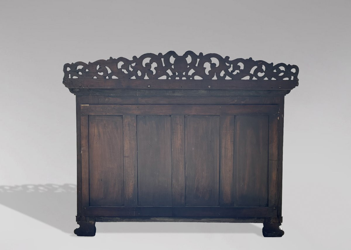 19th Century William IV Period Carved Rosewood Marble Top Console Table-photo-4