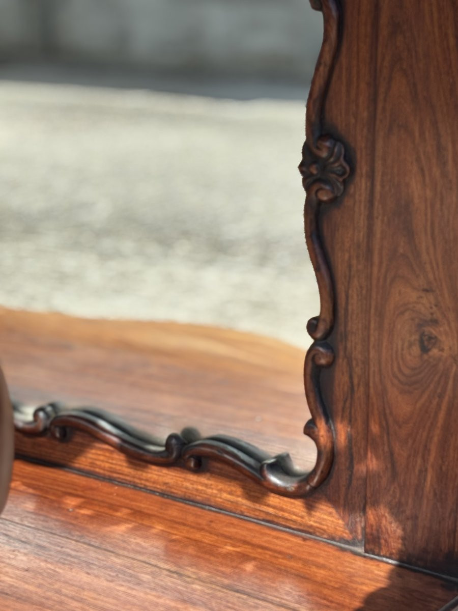19th Century William IV Period Carved Rosewood Marble Top Console Table-photo-7