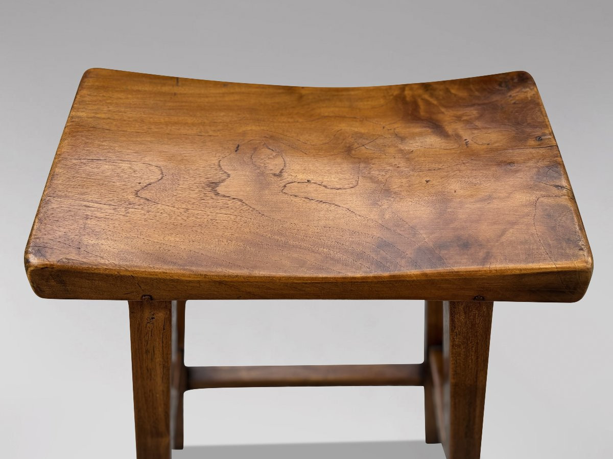 Pair Of 19th Century Elm Seated High Stools-photo-4