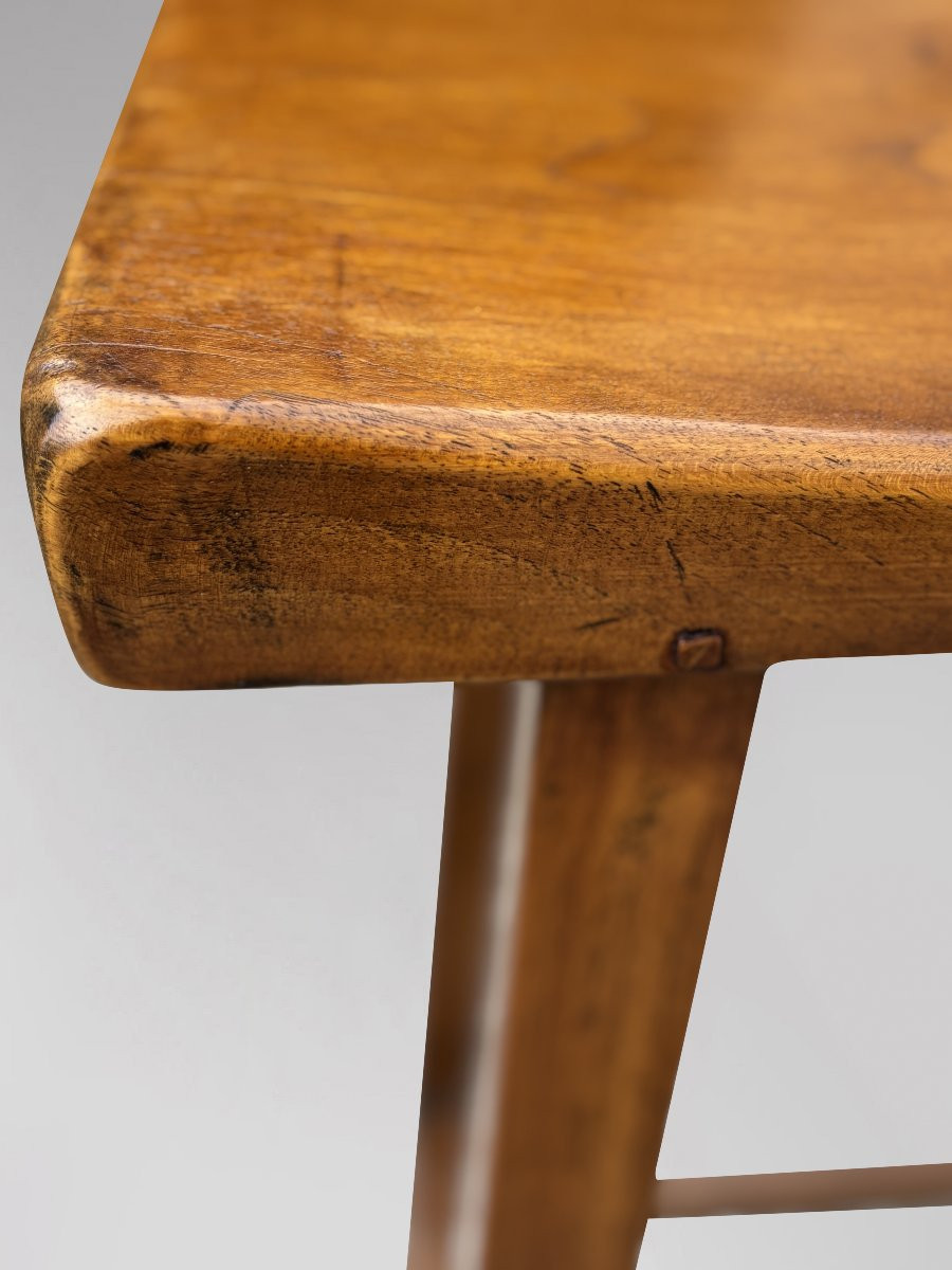 Pair Of 19th Century Elm Seated High Stools-photo-4