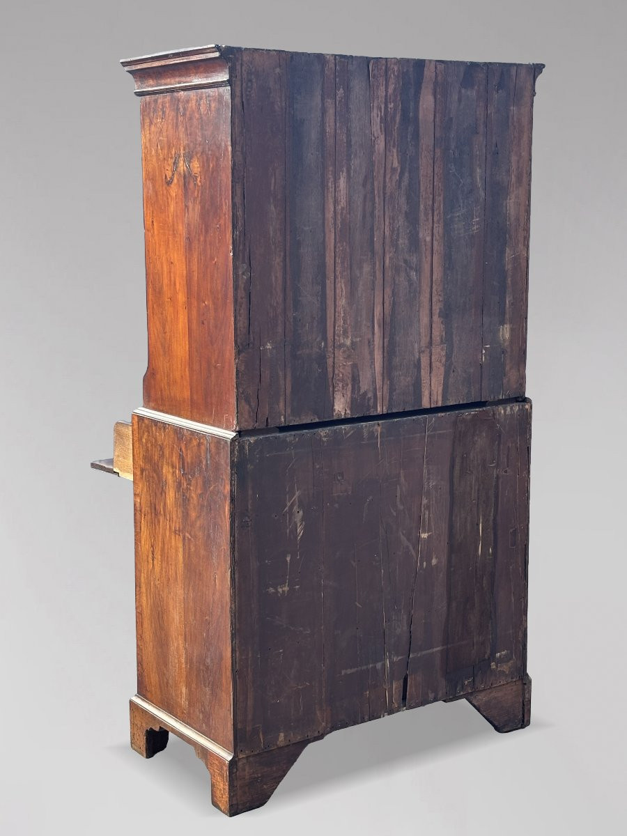 18ème Siècle, Commode Haute or Tallboy en Ronce de Noyer, Époque George II-photo-4