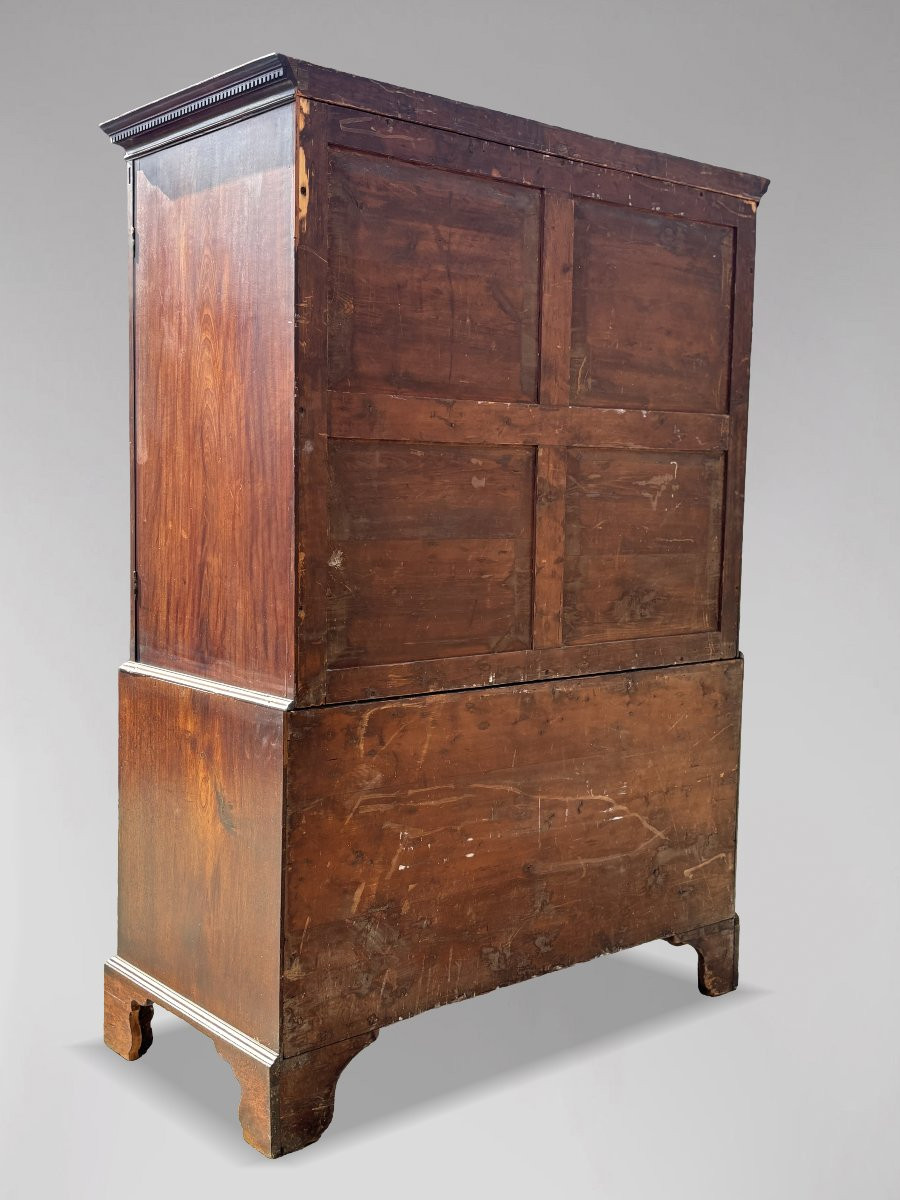 18th Century George III Period Mahogany Linen Press-photo-1