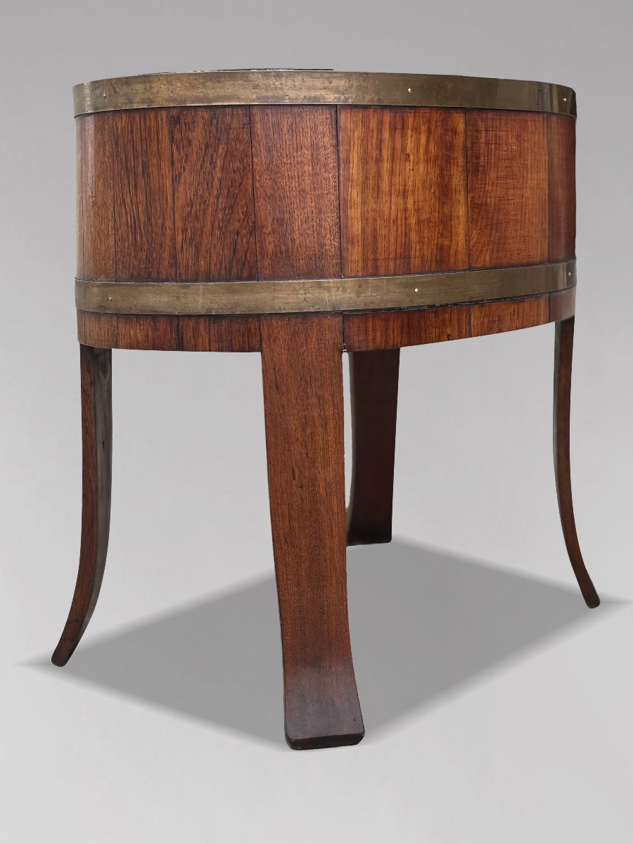 18th Century George III Period Walnut Brass-bound Wine Cooler-photo-3