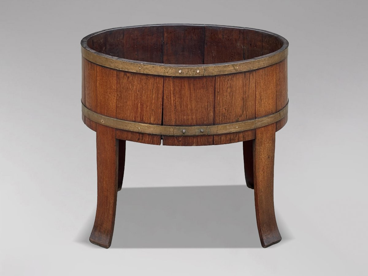 18th Century George III Period Walnut Brass-bound Wine Cooler-photo-5