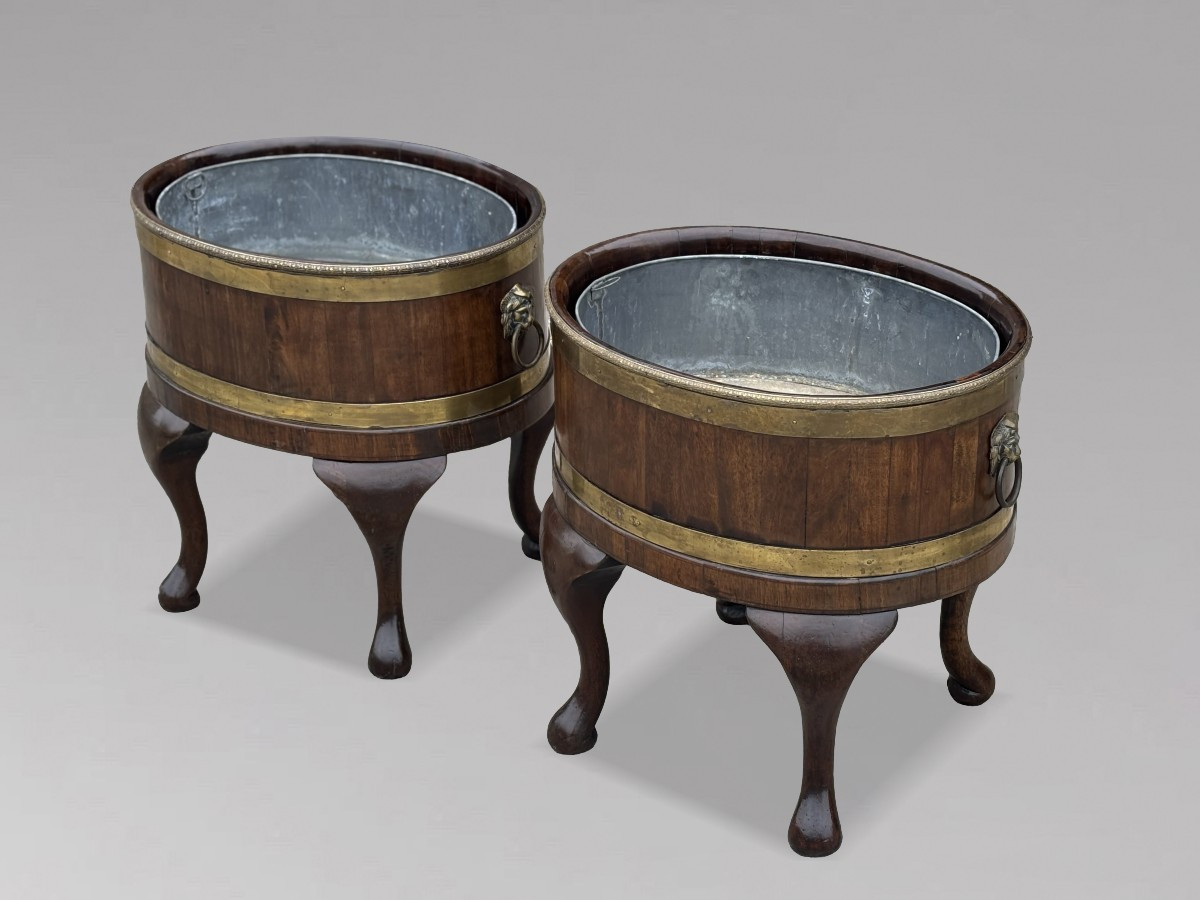 18ème Siècle, Paire de Rafraîchisseurs à Vin en Acajou, Époque George II