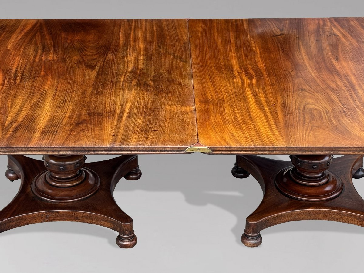 Impressionnante 19ème Siècle, Table à Manger en Acajou d'Époque Guillaume IV -photo-2