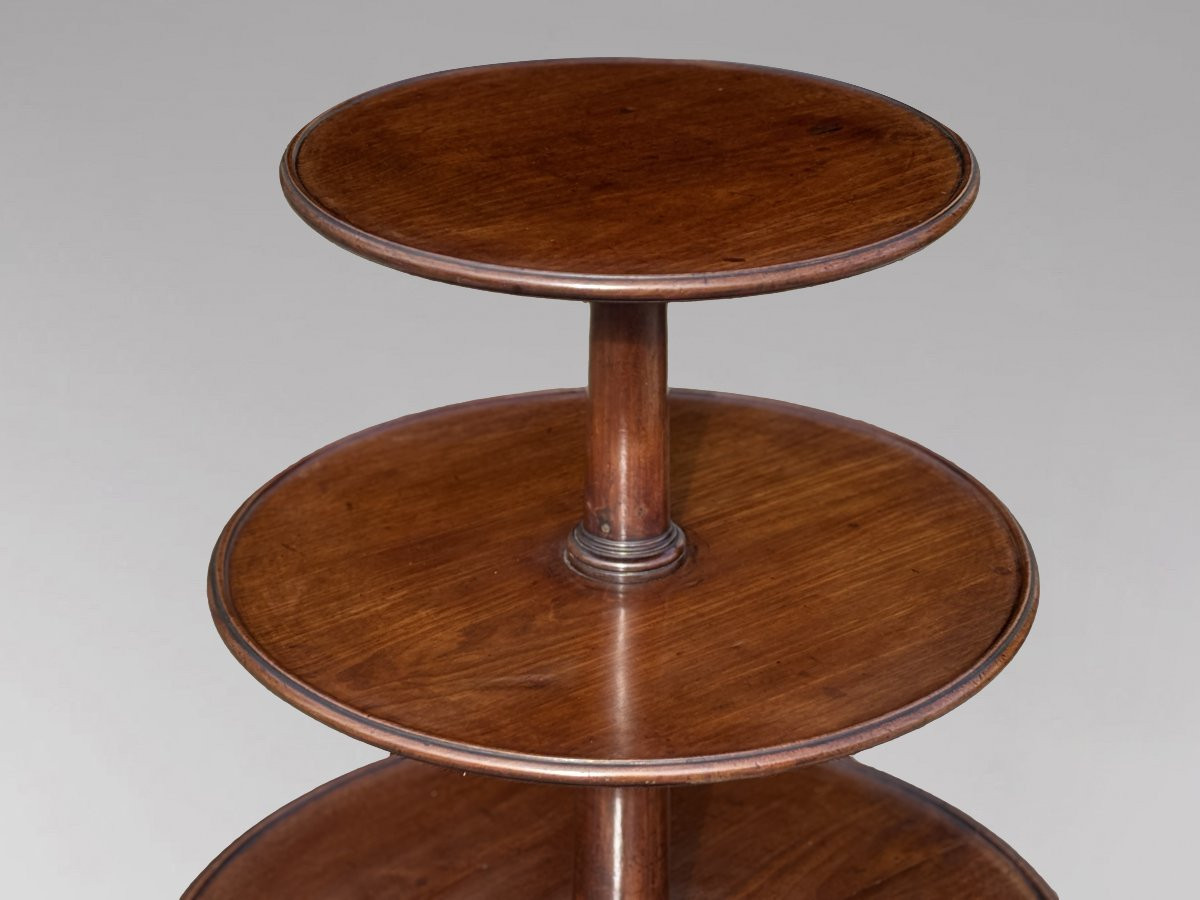 18th Century George III Period Mahogany Dumb Waiter-photo-2