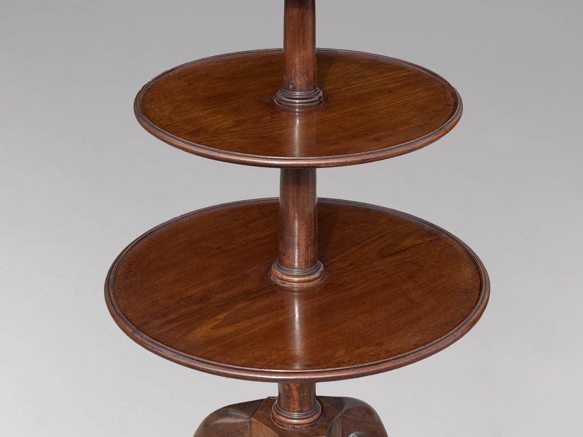 18th Century George III Period Mahogany Dumb Waiter-photo-3