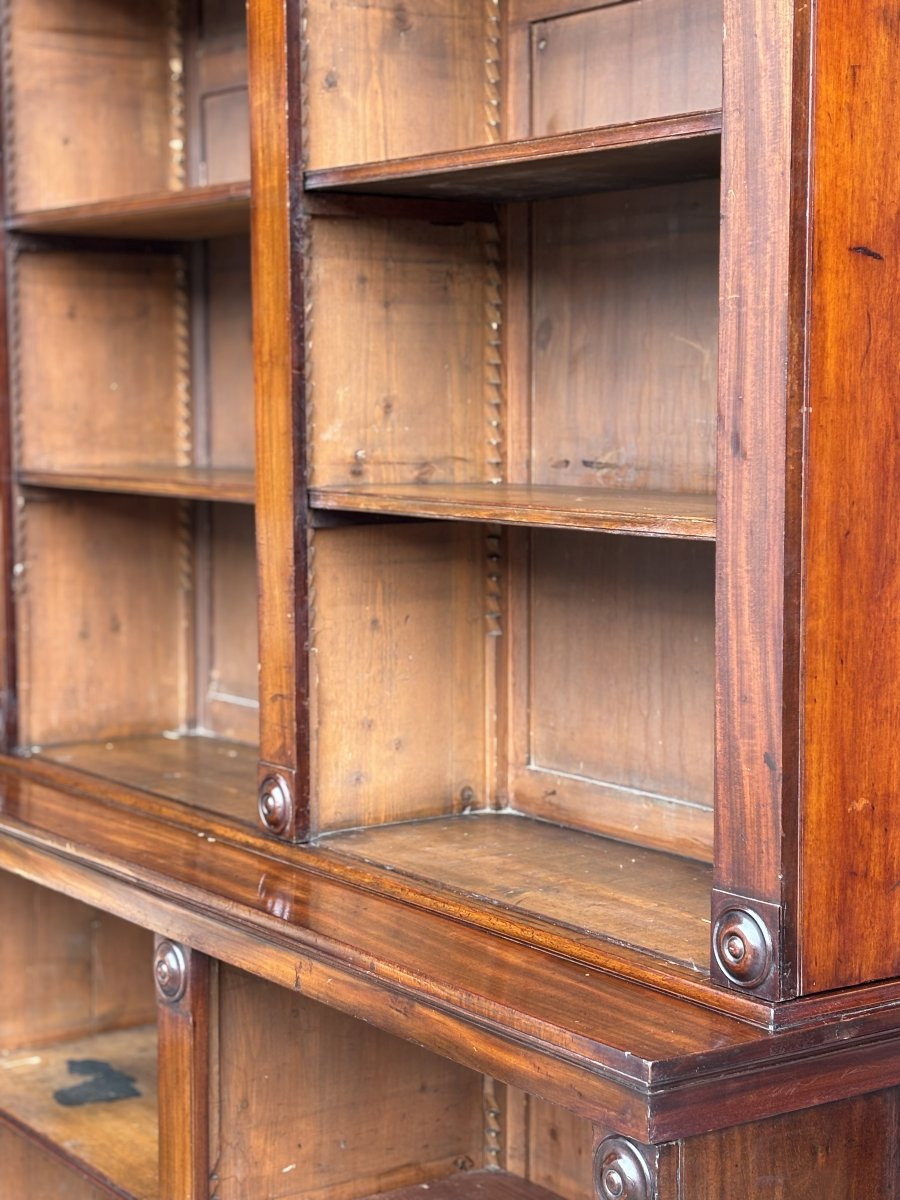 19th Century William IV Period Mahogany Open Library Bookcase-photo-1
