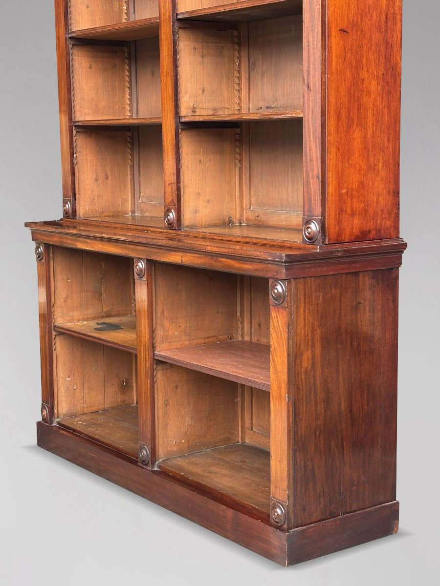 19th Century William IV Period Mahogany Open Library Bookcase-photo-3