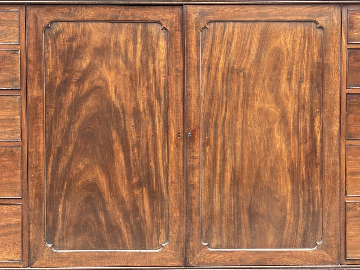 18th Century George III Period Mahogany Low Gentleman's Press Cupboard-photo-4