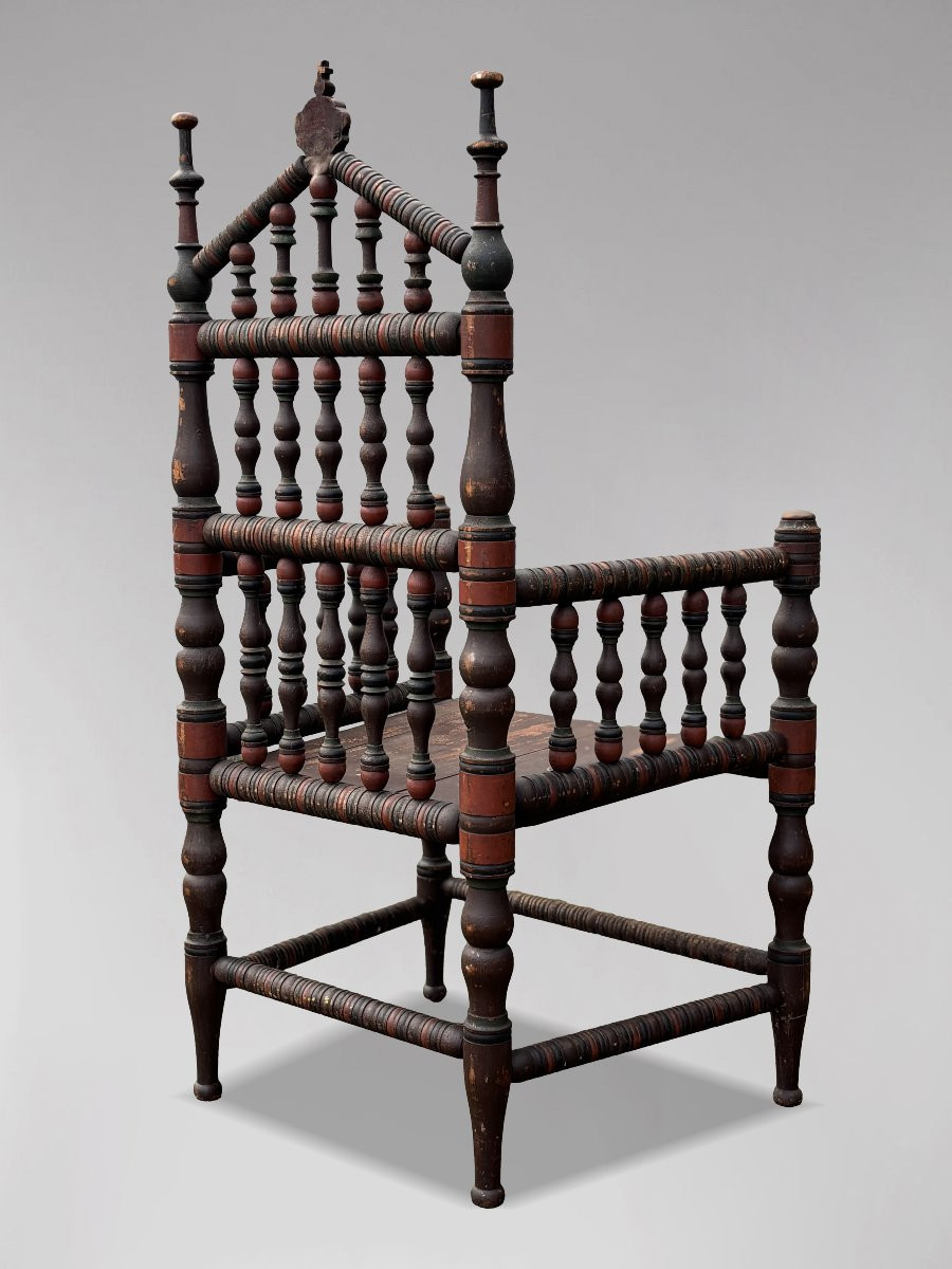 19ème Siècle, Fauteuil-Trône Suédois -photo-3