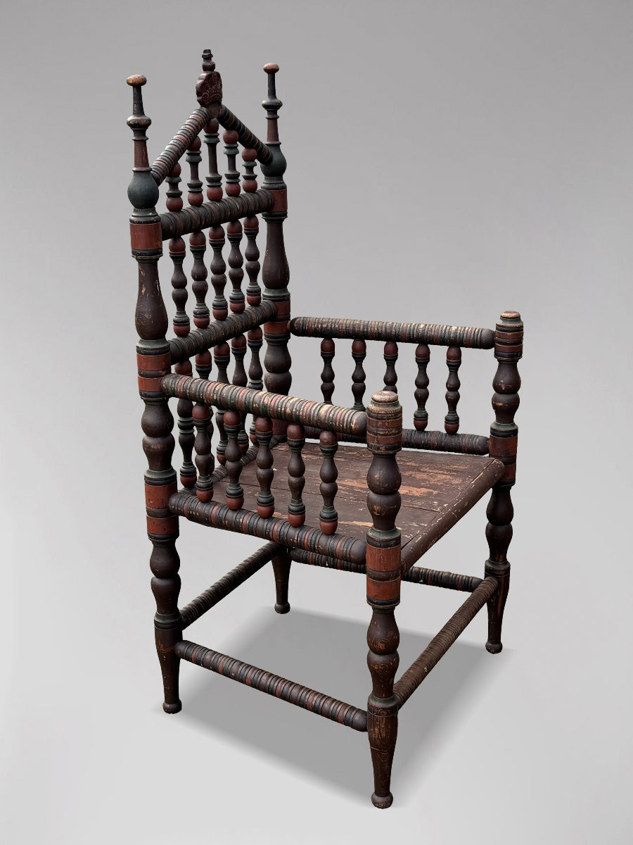 19ème Siècle, Fauteuil-Trône Suédois -photo-4