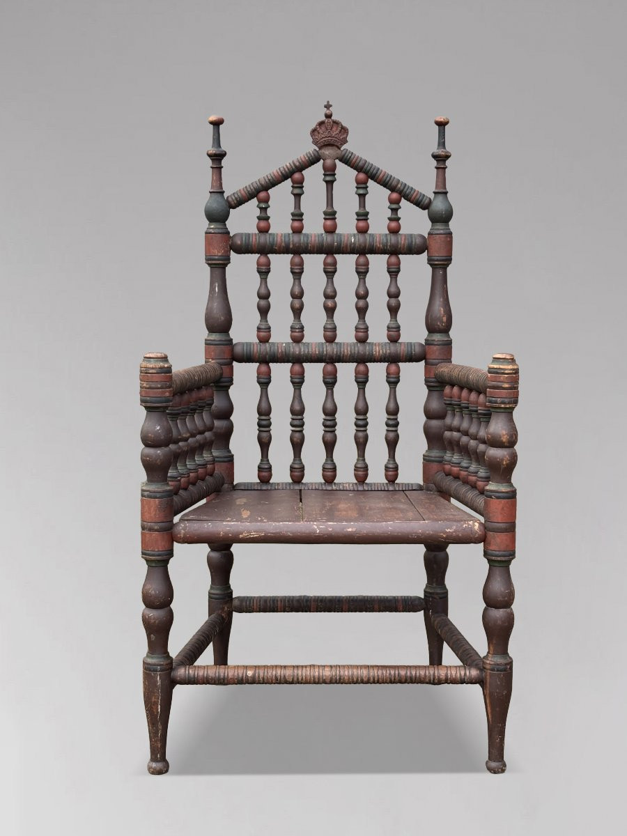 19ème Siècle, Fauteuil-Trône Suédois -photo-2