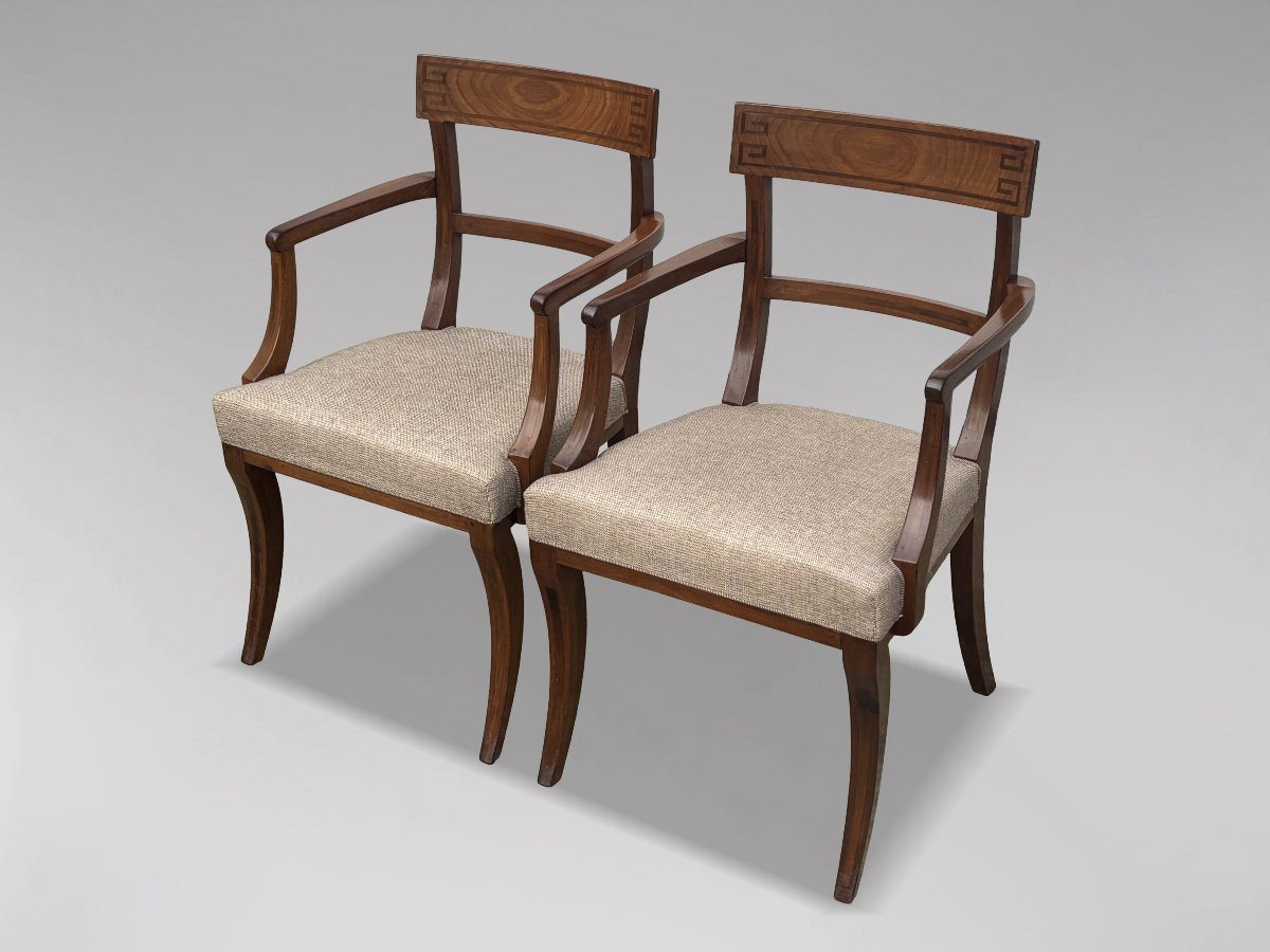 Début XIXᵉ Siècle, Ensemble de 8 Chaises de Salle à Manger en Acajou et Ébène, Époque Régence-photo-4
