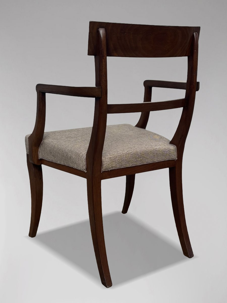 Début XIXᵉ Siècle, Ensemble de 8 Chaises de Salle à Manger en Acajou et Ébène, Époque Régence-photo-3
