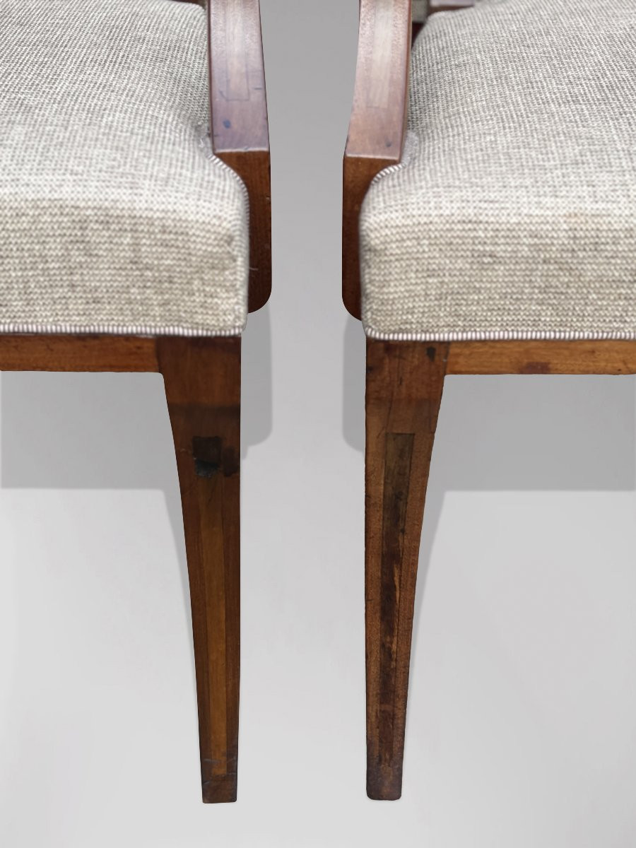 Début XIXᵉ Siècle, Ensemble de 8 Chaises de Salle à Manger en Acajou et Ébène, Époque Régence-photo-5
