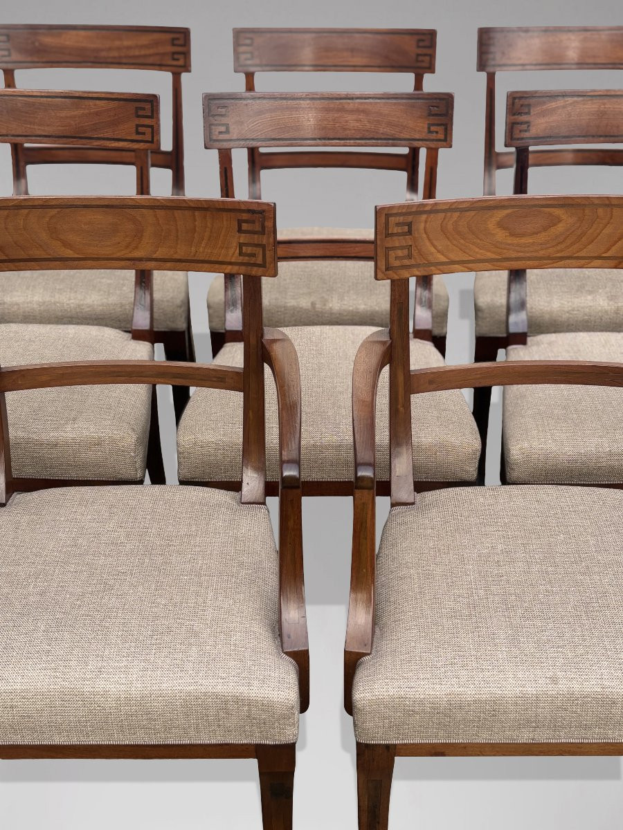 Début XIXᵉ Siècle, Ensemble de 8 Chaises de Salle à Manger en Acajou et Ébène, Époque Régence-photo-8