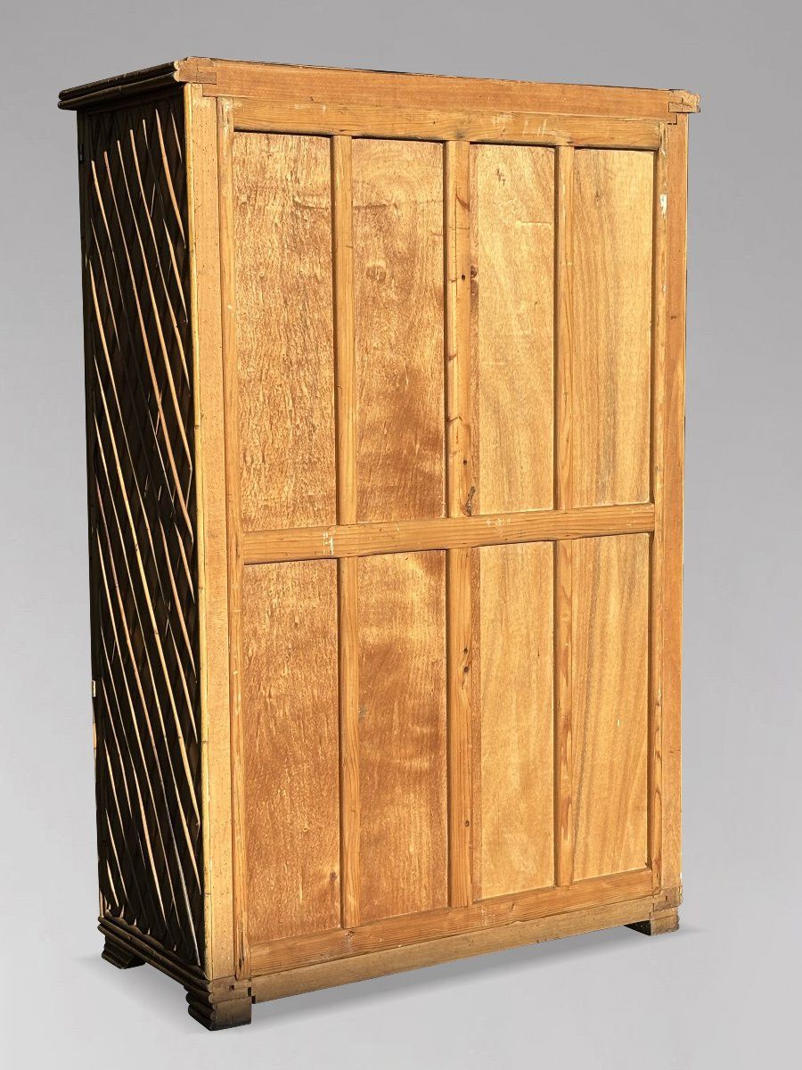 1970's French Riviera Bamboo & Wicker Wardrobe-photo-2