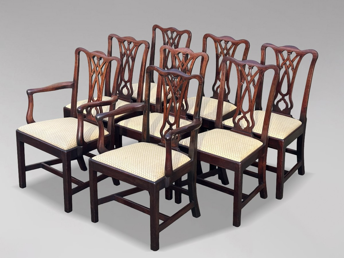 Early 19th Century Set Of 8 George IV Period Mahogany Dining Chairs