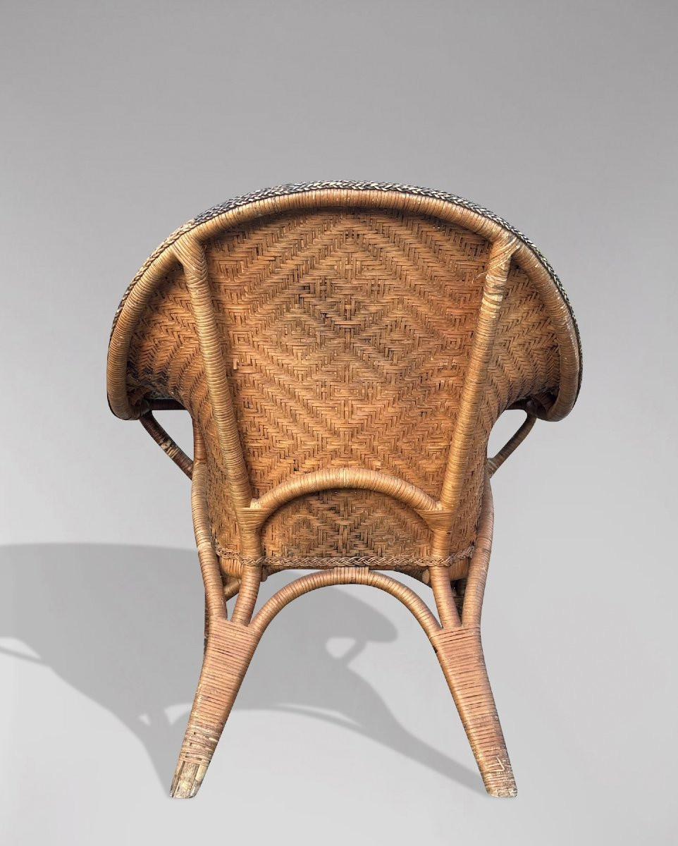 1920s Rattan Wicker Bamboo Armchair-photo-1