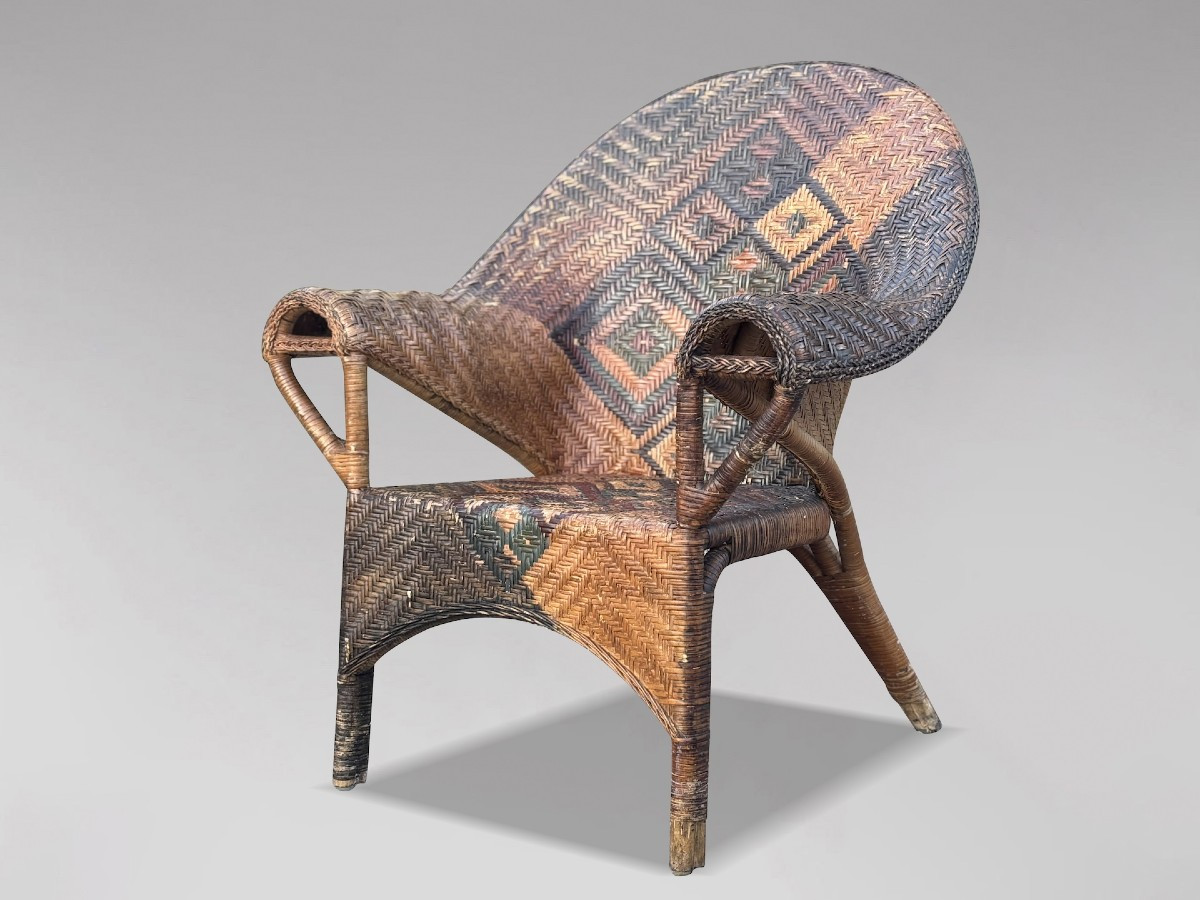 1920s Rattan Wicker Bamboo Armchair