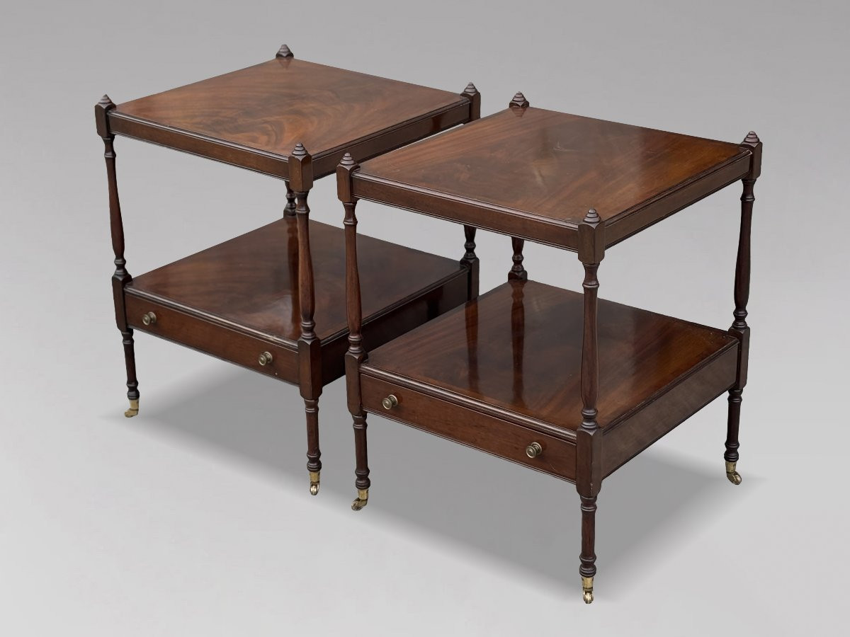 Pair Of Edwardian Period Mahogany Side Tables-photo-2