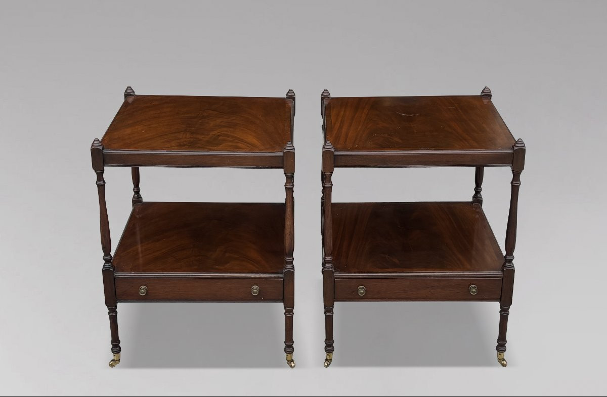 Pair Of Edwardian Period Mahogany Side Tables-photo-3