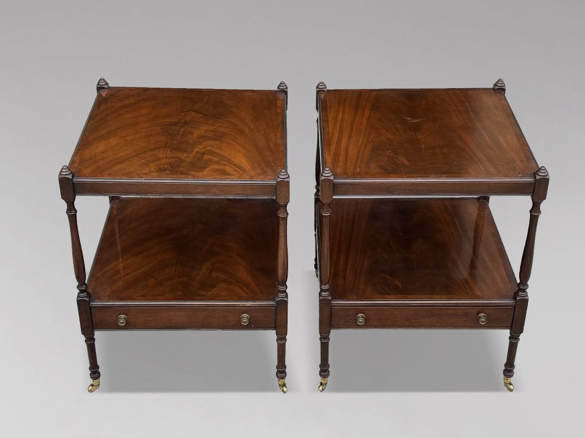 Pair Of Edwardian Period Mahogany Side Tables-photo-3