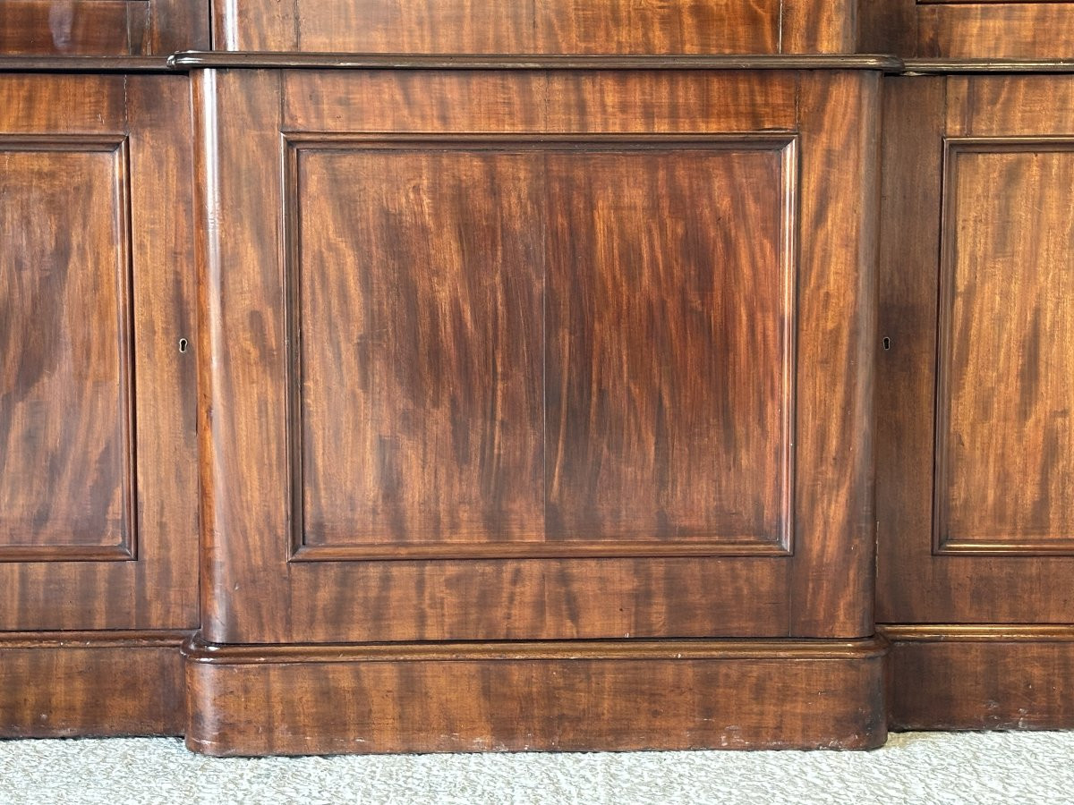 19ème Siècle, Bibliothèque à Trois Portes en Acajou, Époque Victorienne-photo-3