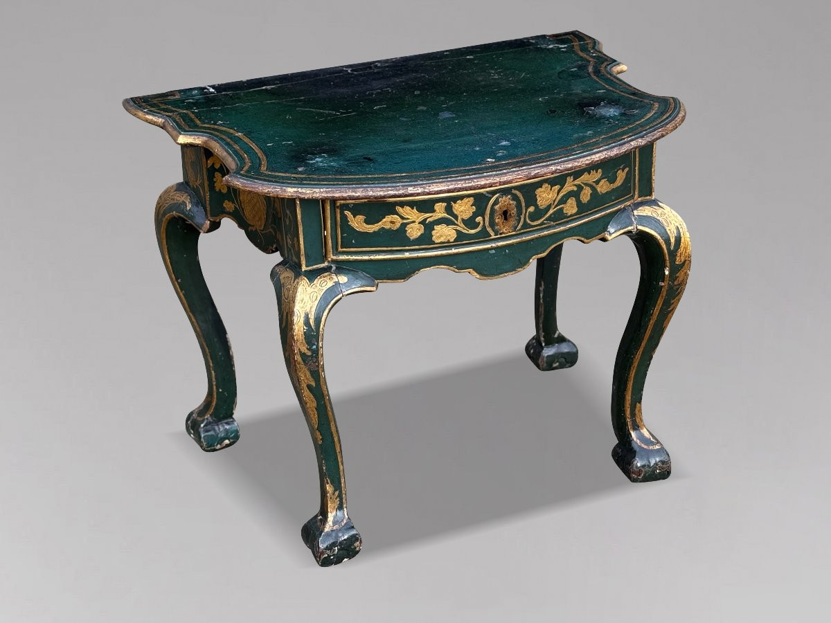 18th Century Venetian Painted Traveling Bureau On Table-photo-7