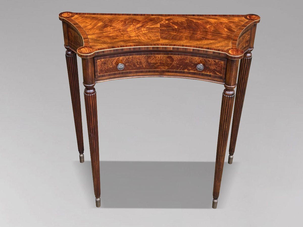 Console en Noyer de Qualité à Incrustations, par Brights of Nettlebed, vers 1980-photo-3