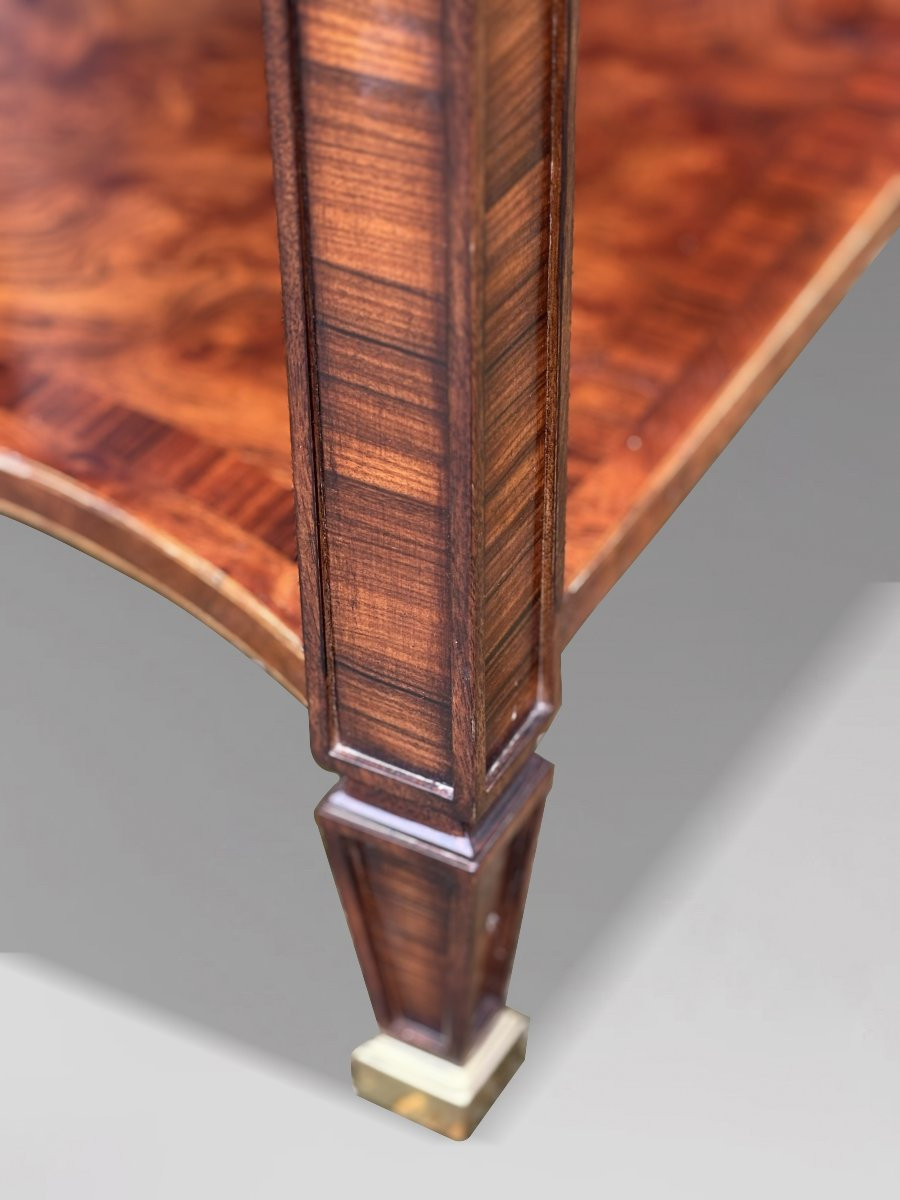 1980's Quality Walnut Inlaid Pair Of Side Tables By Brights Of Nettlebed-photo-4