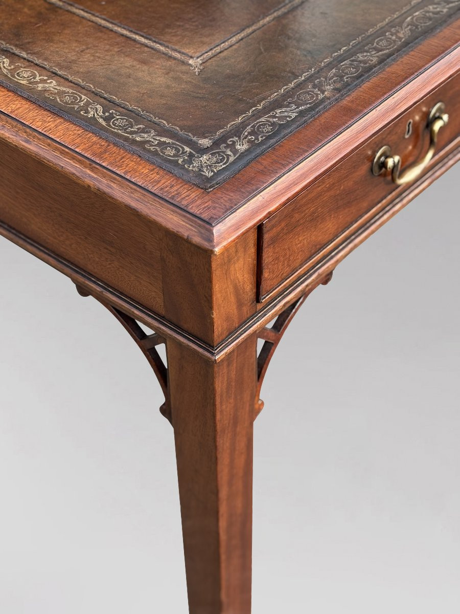 Large William Tillman Mahogany Partners Writing Table-photo-1