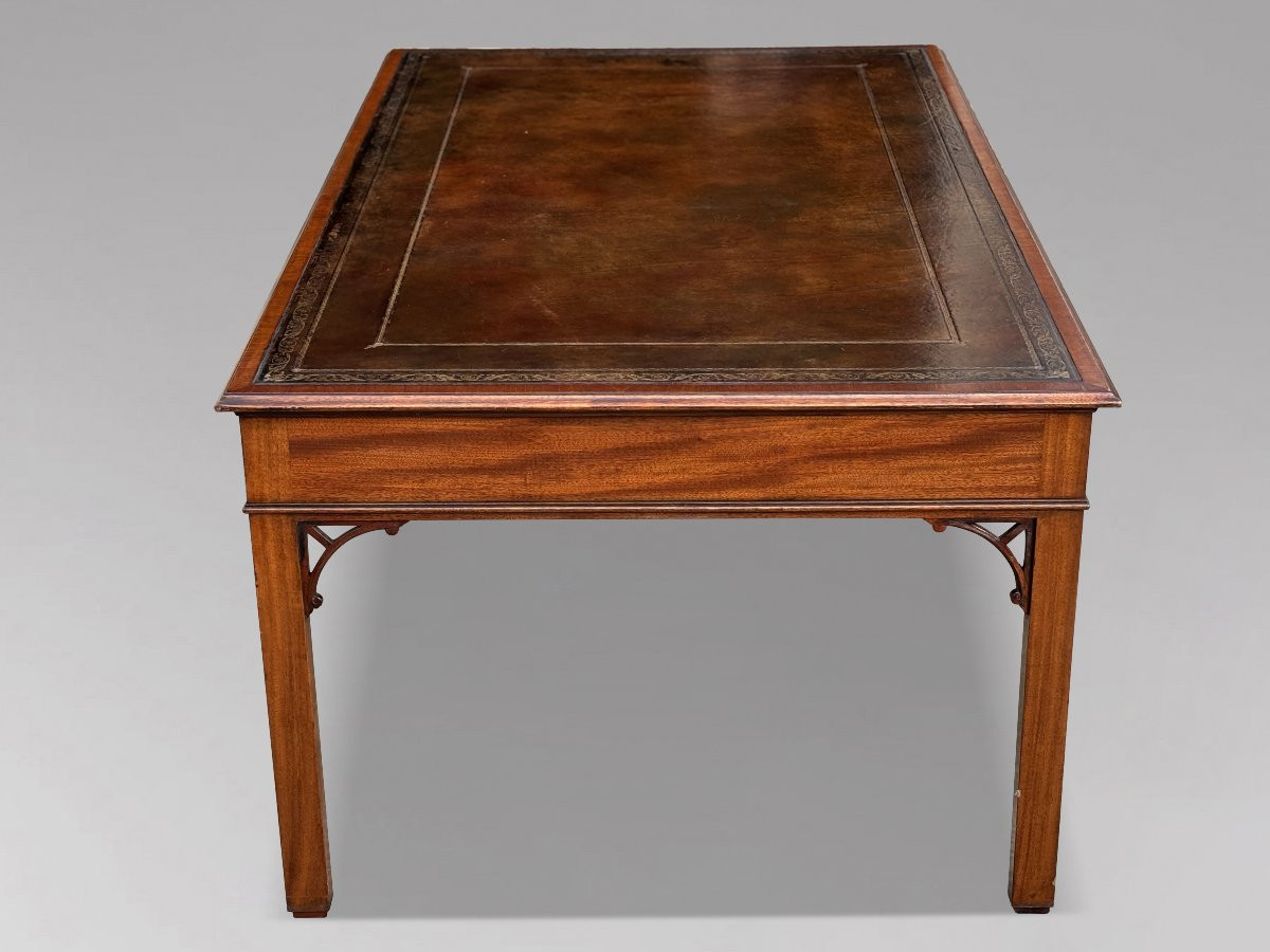 Large William Tillman Mahogany Partners Writing Table-photo-6