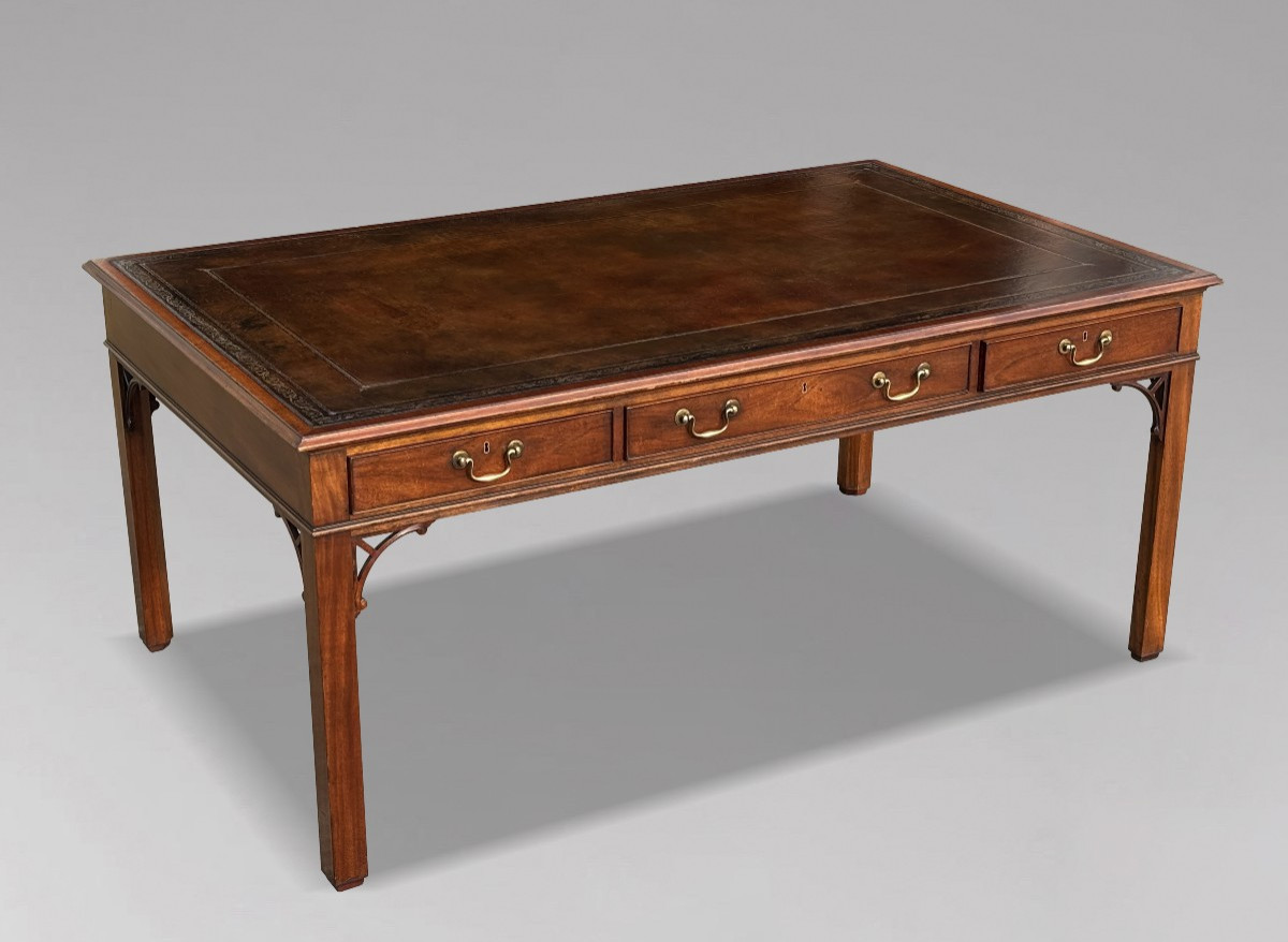 Large William Tillman Mahogany Partners Writing Table