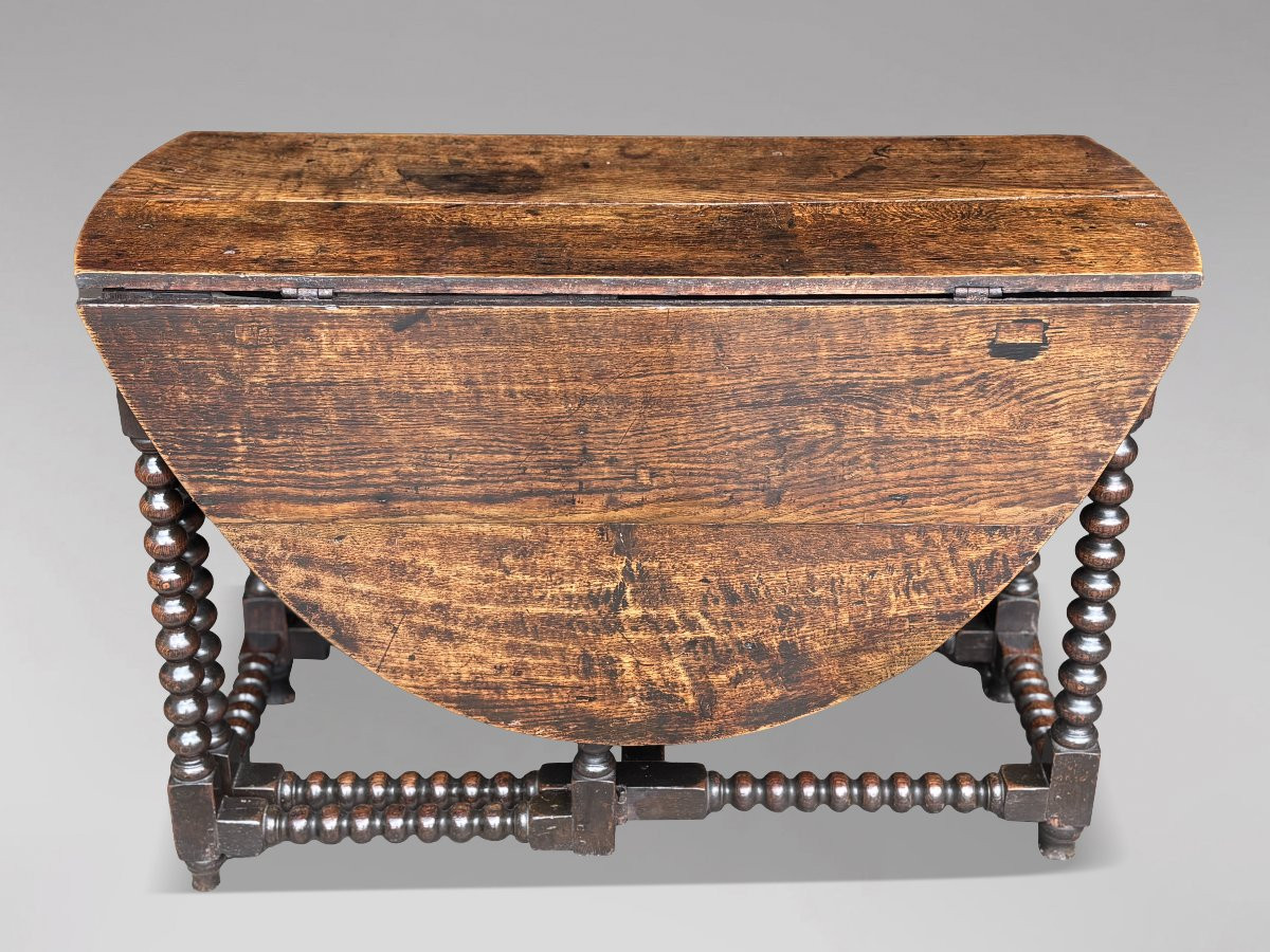 17ème Siècle, Table à Abattants en Chêne, Époque Charles II-photo-2