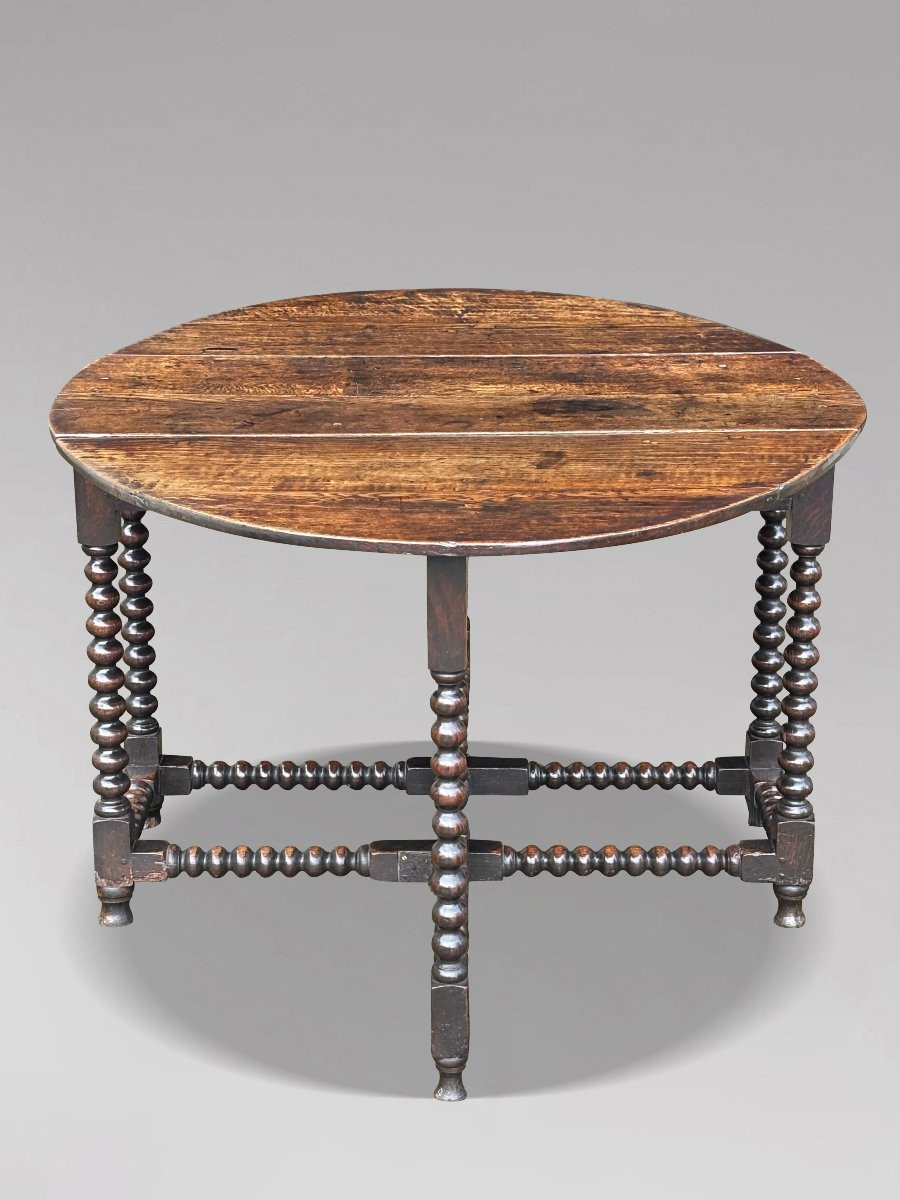 17ème Siècle, Table à Abattants en Chêne, Époque Charles II-photo-4