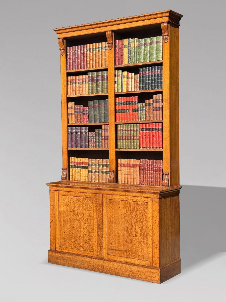 19ème Siècle, Bibliothèque Ouverte Haute en Chêne de la Période Guillaume IV -photo-2