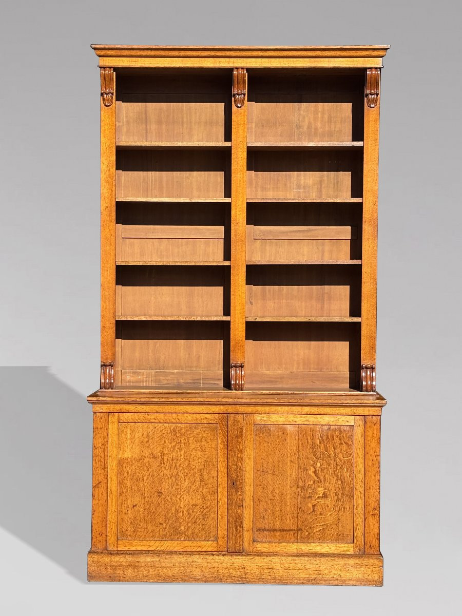 19ème Siècle, Bibliothèque Ouverte Haute en Chêne de la Période Guillaume IV -photo-3