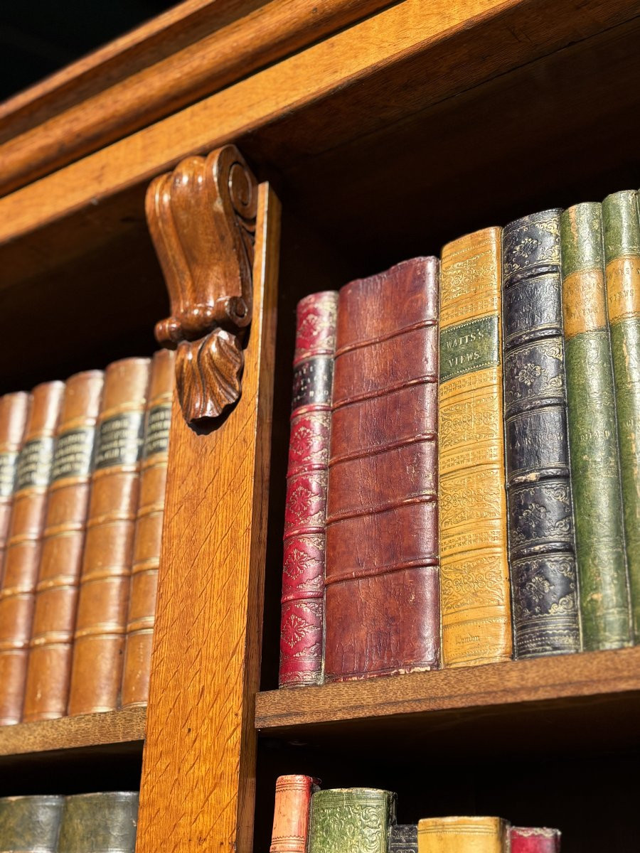 19ème Siècle, Bibliothèque Ouverte Haute en Chêne de la Période Guillaume IV -photo-6