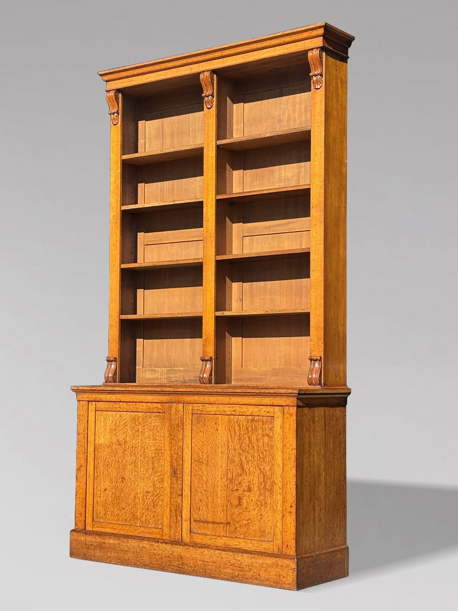 19ème Siècle, Bibliothèque Ouverte Haute en Chêne de la Période Guillaume IV -photo-8