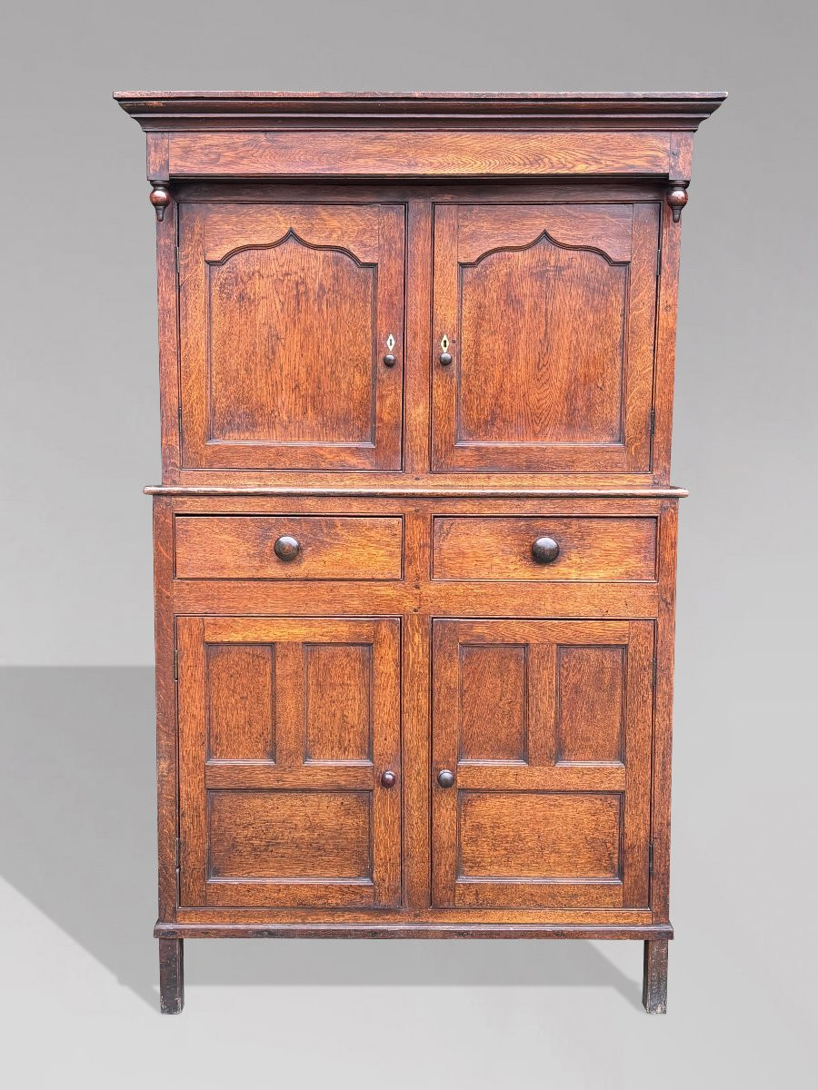 18th Century Georgian Oak Court Cupboard-photo-2