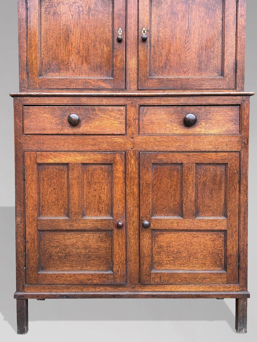 18th Century Georgian Oak Court Cupboard-photo-3