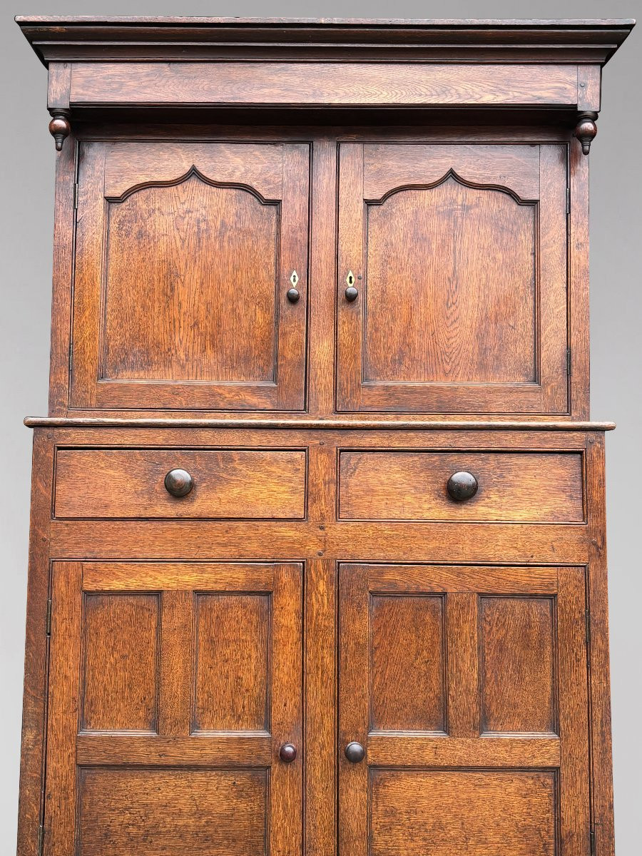 18th Century Georgian Oak Court Cupboard-photo-4