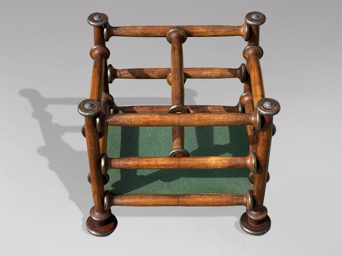 Fin 19ème Siècle, Porte-Revues à Barreaux en Noyer-photo-2